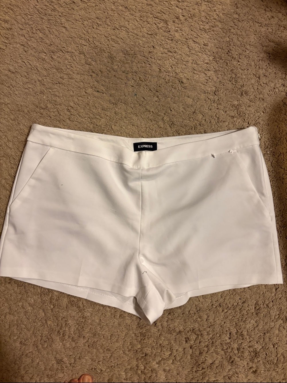 Express White Tailored Bermuda Shorts - Classic Fit